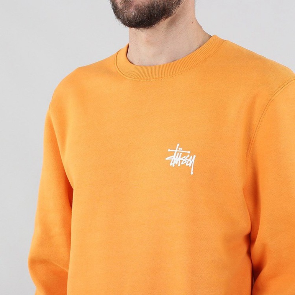 Orange STUSSY Crewneck Pullover